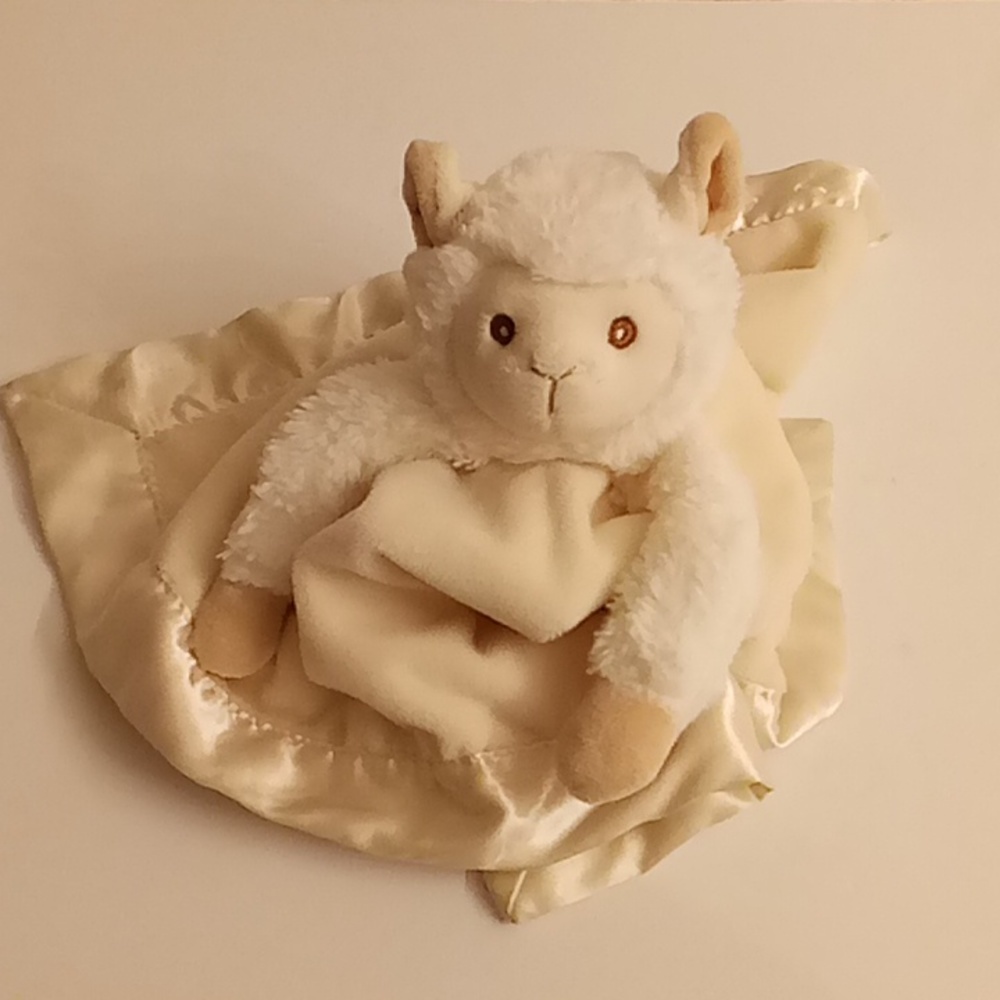 Bearington Baby Collection Lovey Lovie Blankie Lamb Plush white-cream colors